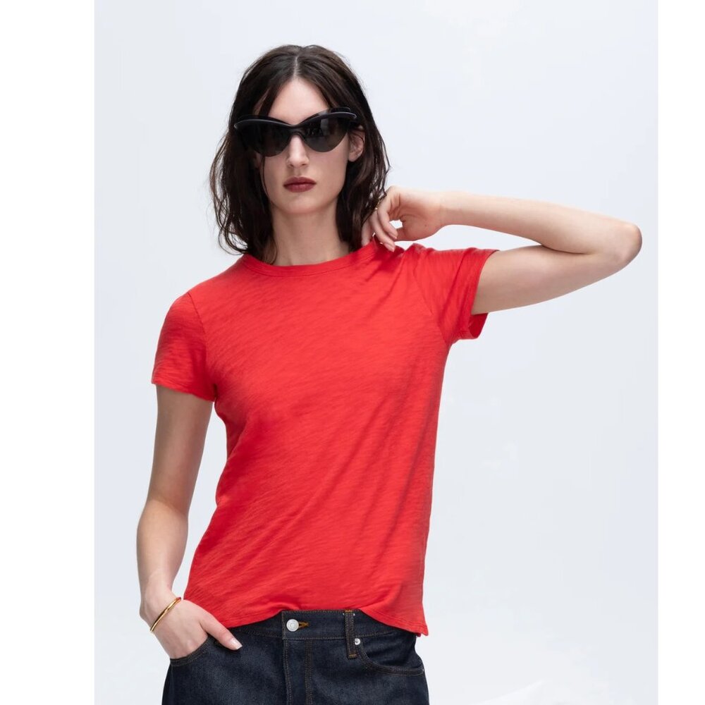 ATM Anthony‎ Thomas Melillo Red Slub Jersey Schoolboy Crew Neck Tee Size L